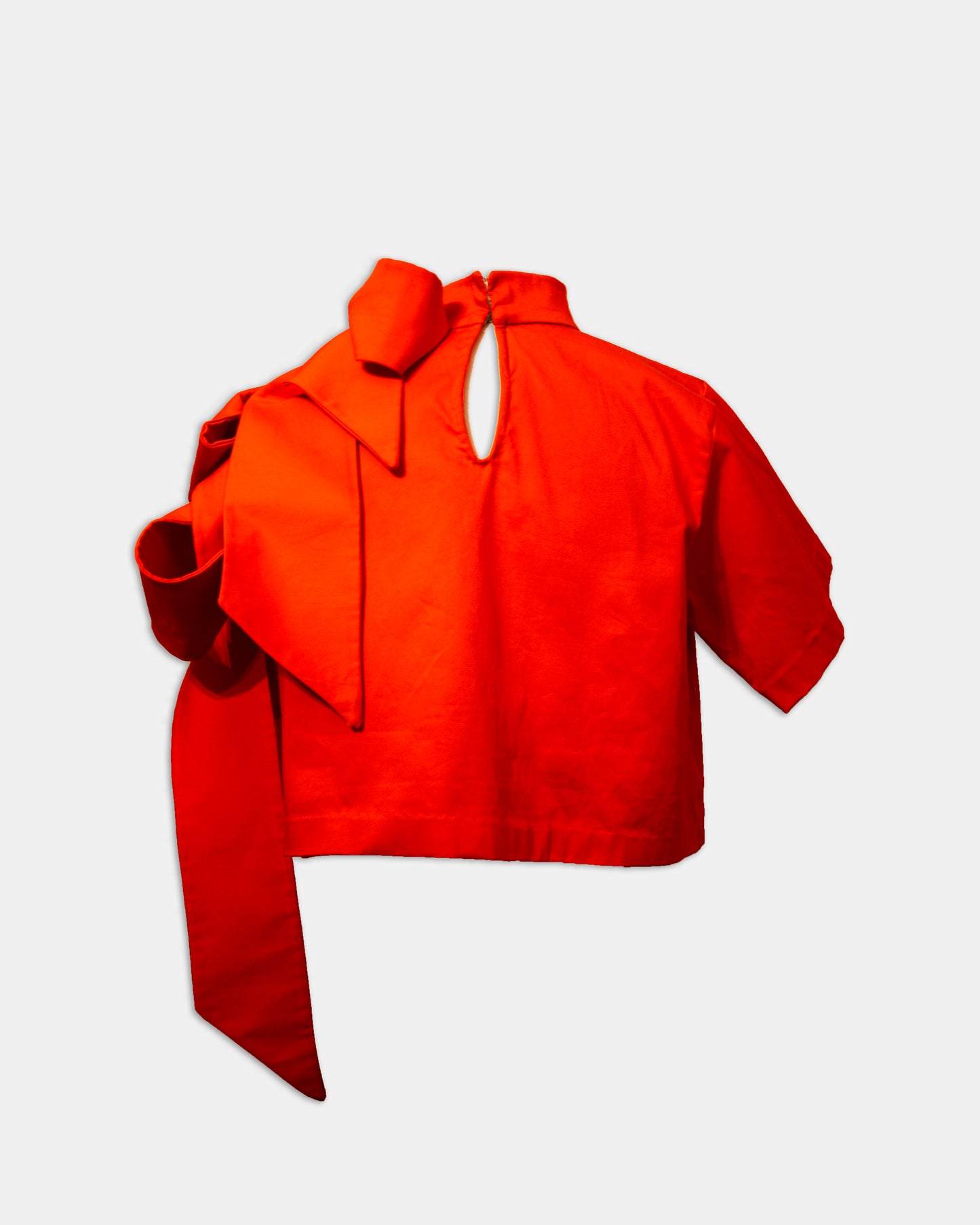 Zora Bow Blouse in Red