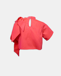 Zora Bow Blouse in Pink